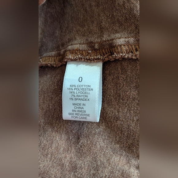 LOGO by Lori Goldstein Brown Stonewash Denim Jacket, Long-line, Western, 0 - Picture 6 of 7